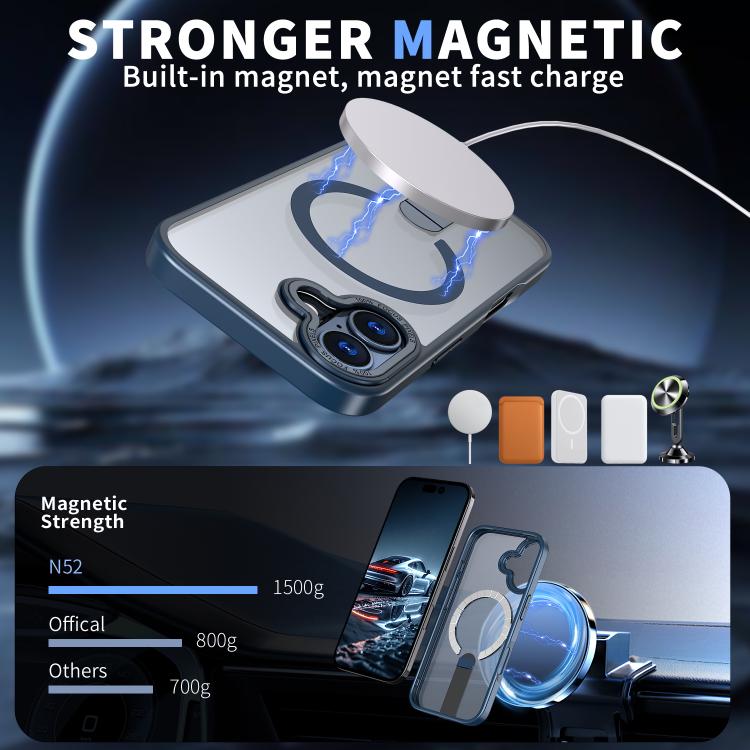 For iPhone 17 Star Shine Series TPU + PC MagSafe Phone Case with Fold Holder