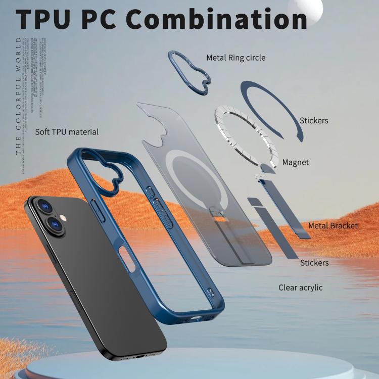 For iPhone 17 Star Shine Series TPU + PC MagSafe Phone Case with Fold Holder