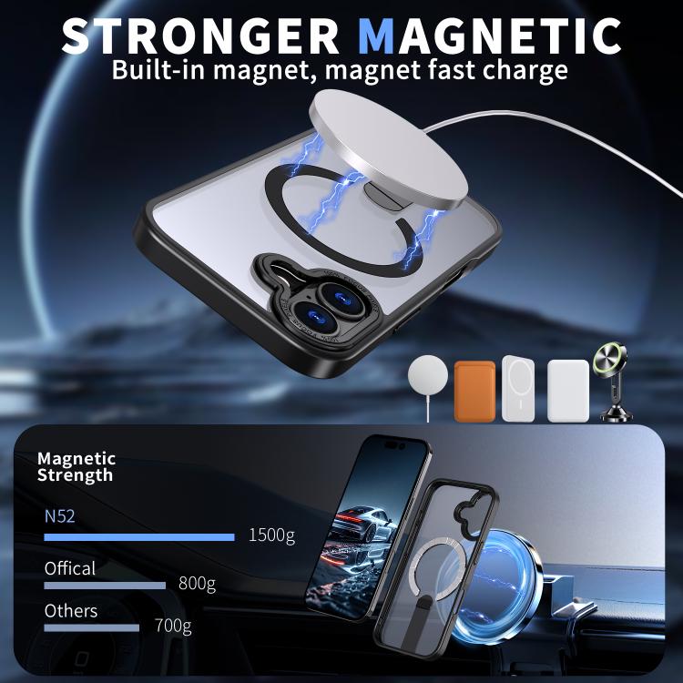 For iPhone 17 Star Shine Series TPU + PC MagSafe Phone Case with Fold Holder