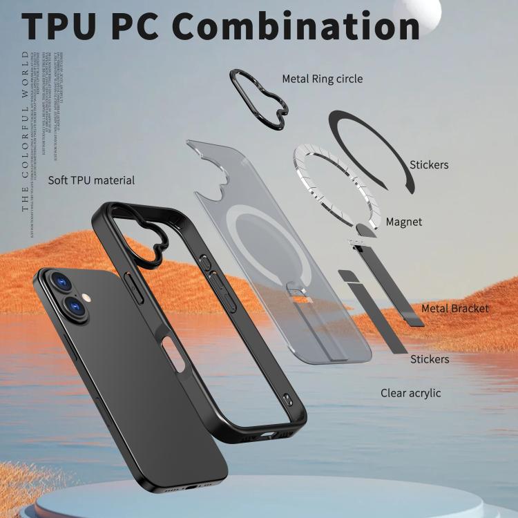 For iPhone 17 Star Shine Series TPU + PC MagSafe Phone Case with Fold Holder