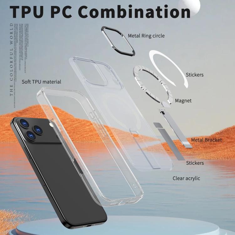 For iPhone 17 Pro Star Shine Series TPU + PC MagSafe Phone Case with Fold Holder