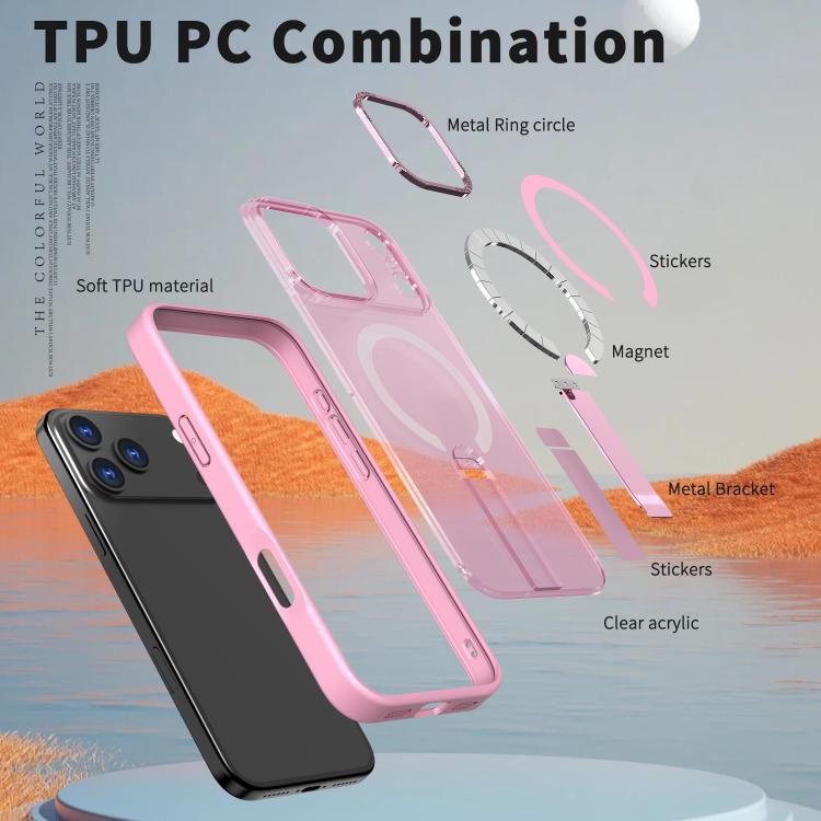 For iPhone 17 Pro Star Shine Series TPU + PC MagSafe Phone Case with Fold Holder