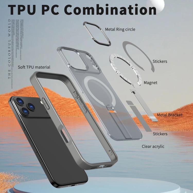 For iPhone 17 Pro Star Shine Series TPU + PC MagSafe Phone Case with Fold Holder