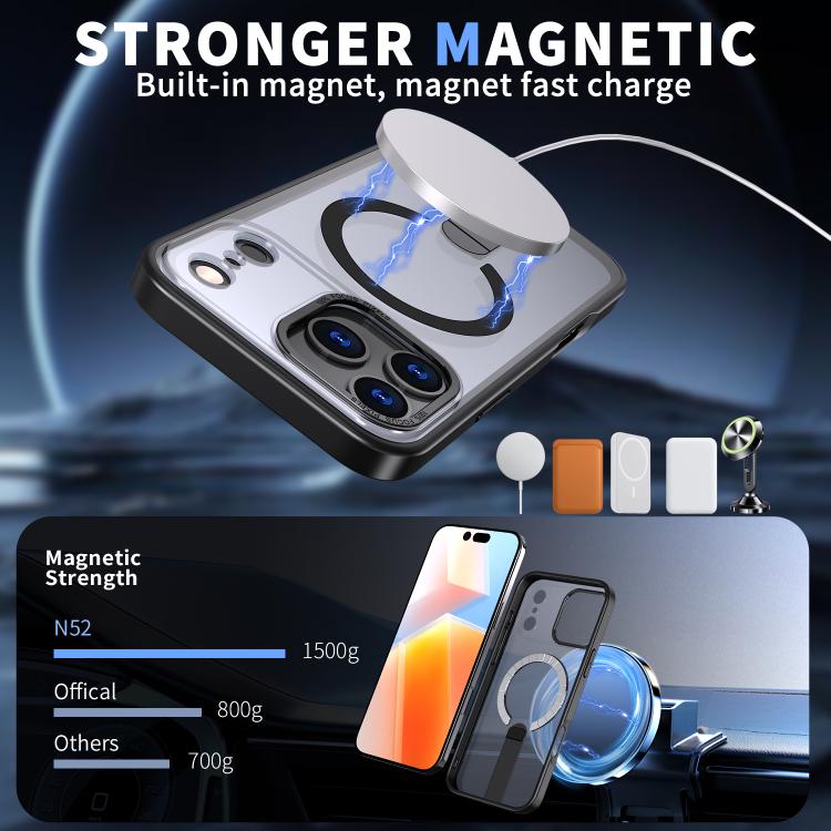 For iPhone 17 Pro Star Shine Series TPU + PC MagSafe Phone Case with Fold Holder