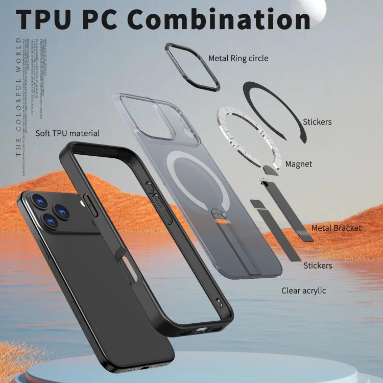 For iPhone 17 Pro Star Shine Series TPU + PC MagSafe Phone Case with Fold Holder