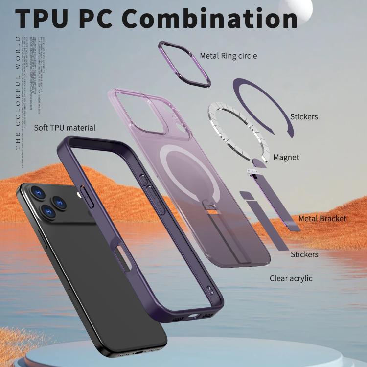 For iPhone 17 Pro Max Star Shine Series TPU + PC MagSafe Phone Case with Fold Holder