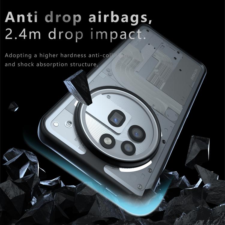 For Nothing Phone 3a Pro Armor Big Pore PC Hybrid TPU Phone Case - Frosted Black