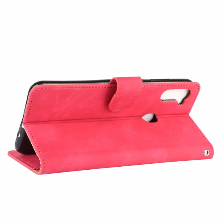 For Samsung Galaxy A11 (Eurasian Version) Solid Color Skin Feel Magnetic Buckle Horizontal Flip Calf Texture PU Leather Case with Holder & Card Slots & Wallet