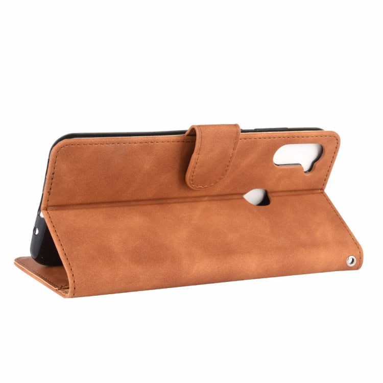 For Samsung Galaxy A11 (Eurasian Version) Solid Color Skin Feel Magnetic Buckle Horizontal Flip Calf Texture PU Leather Case with Holder & Card Slots & Wallet