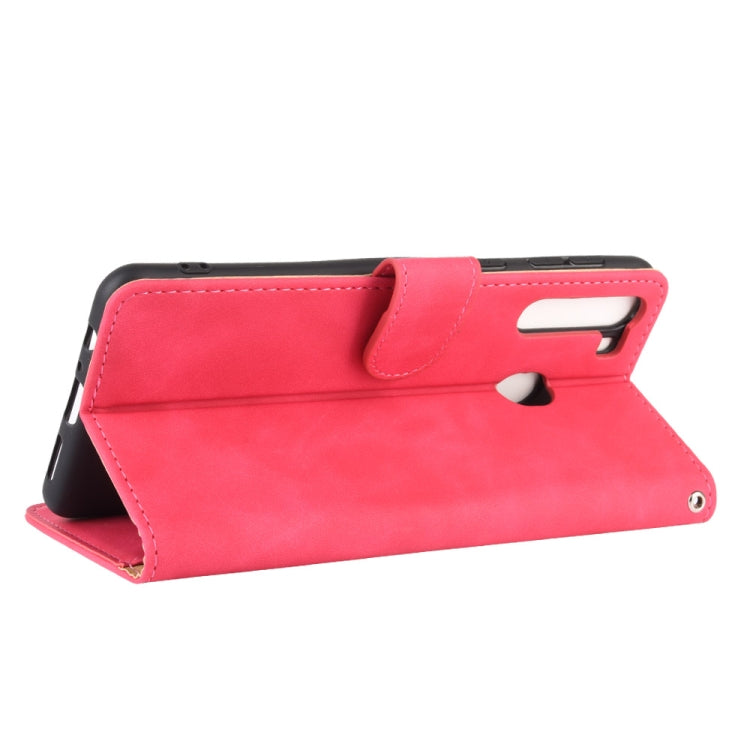 For Samsung Galaxy A21 (Eurasian Version) Solid Color Skin Feel Magnetic Buckle Horizontal Flip Calf Texture PU Leather Case with Holder & Card Slots & Wallet