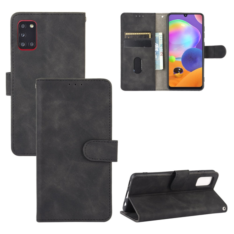 For Samsung Galaxy A31 Solid Color Skin Feel Magnetic Buckle Horizontal Flip Calf Texture PU Leather Case with Holder & Card Slots & Wallet