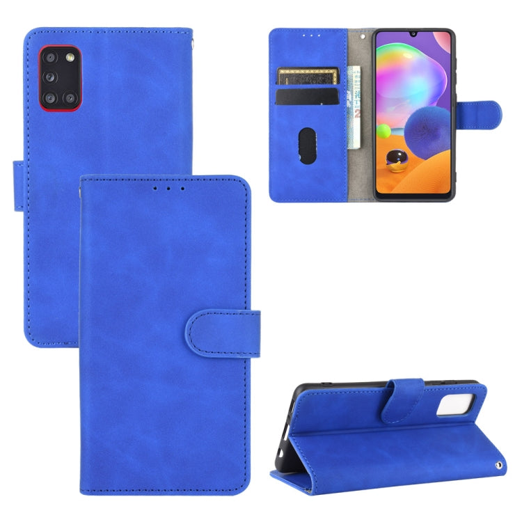 For Samsung Galaxy A31 Solid Color Skin Feel Magnetic Buckle Horizontal Flip Calf Texture PU Leather Case with Holder & Card Slots & Wallet