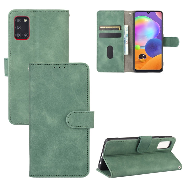 For Samsung Galaxy A31 Solid Color Skin Feel Magnetic Buckle Horizontal Flip Calf Texture PU Leather Case with Holder & Card Slots & Wallet