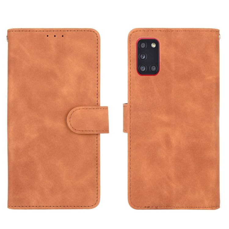 For Samsung Galaxy A31 Solid Color Skin Feel Magnetic Buckle Horizontal Flip Calf Texture PU Leather Case with Holder & Card Slots & Wallet