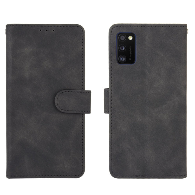 For Samsung Galaxy A41 (Eurasian Version) Solid Color Skin Feel Magnetic Buckle Horizontal Flip Calf Texture PU Leather Case with Holder & Card Slots & Wallet