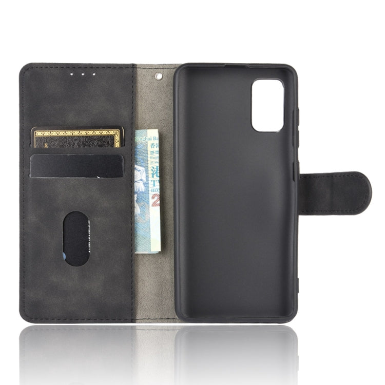 For Samsung Galaxy A41 (Eurasian Version) Solid Color Skin Feel Magnetic Buckle Horizontal Flip Calf Texture PU Leather Case with Holder & Card Slots & Wallet