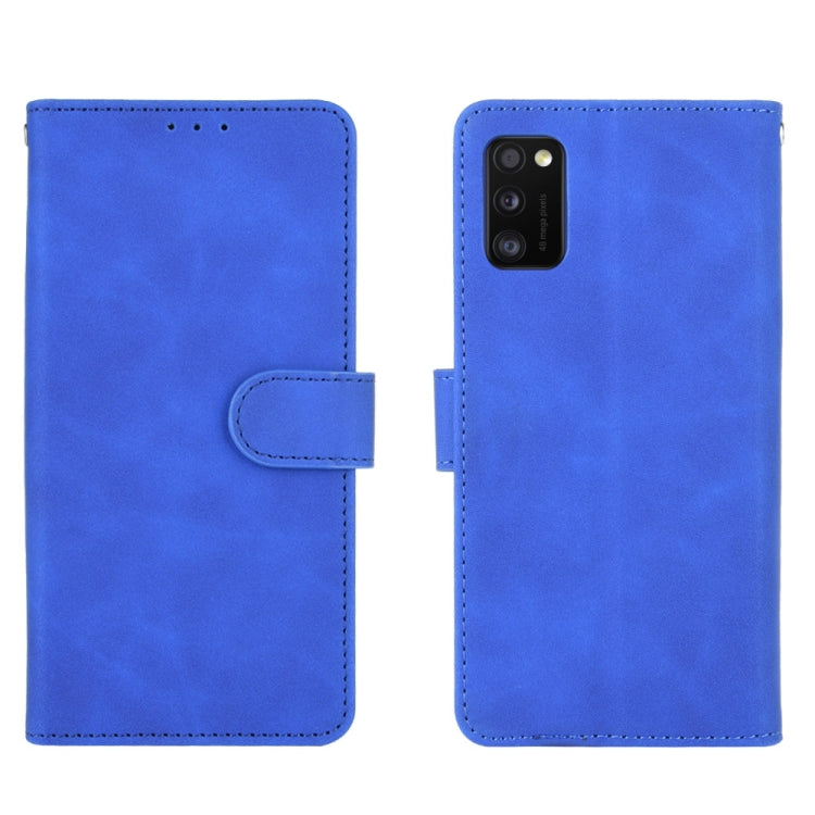 For Samsung Galaxy A41 (Eurasian Version) Solid Color Skin Feel Magnetic Buckle Horizontal Flip Calf Texture PU Leather Case with Holder & Card Slots & Wallet
