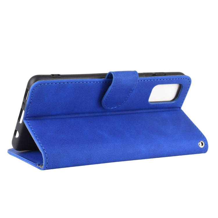For Samsung Galaxy A41 (Eurasian Version) Solid Color Skin Feel Magnetic Buckle Horizontal Flip Calf Texture PU Leather Case with Holder & Card Slots & Wallet