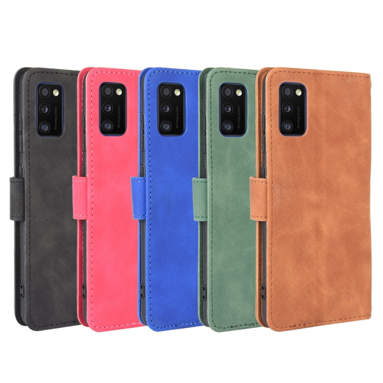 For Samsung Galaxy A41 (Eurasian Version) Solid Color Skin Feel Magnetic Buckle Horizontal Flip Calf Texture PU Leather Case with Holder & Card Slots & Wallet