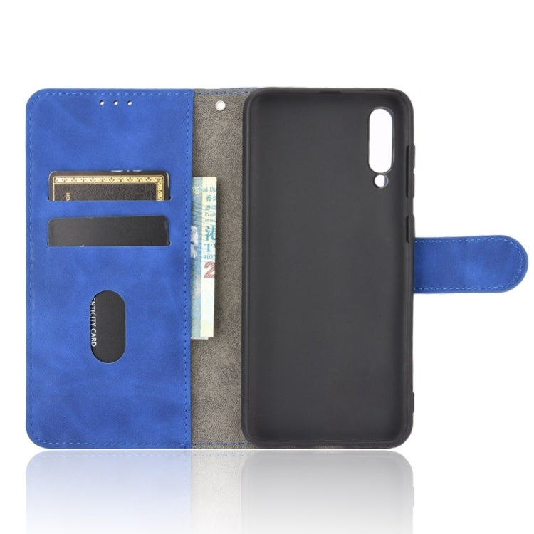 For Samsung Galaxy A50 Solid Color Skin Feel Magnetic Buckle Horizontal Flip Calf Texture PU Leather Case with Holder & Card Slots & Wallet