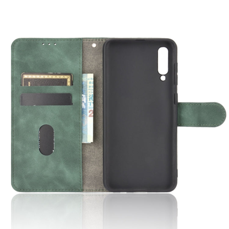 For Samsung Galaxy A50 Solid Color Skin Feel Magnetic Buckle Horizontal Flip Calf Texture PU Leather Case with Holder & Card Slots & Wallet