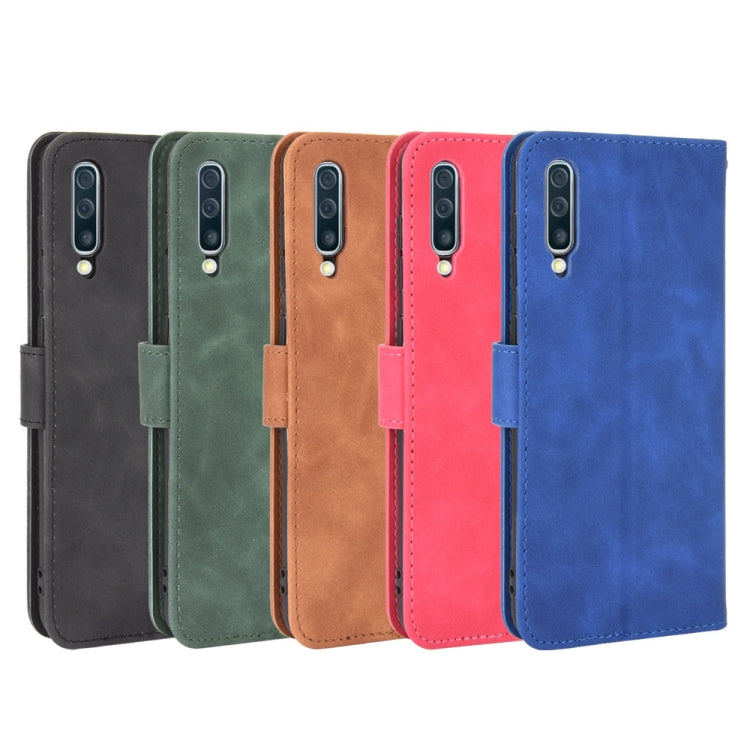 For Samsung Galaxy A50 Solid Color Skin Feel Magnetic Buckle Horizontal Flip Calf Texture PU Leather Case with Holder & Card Slots & Wallet