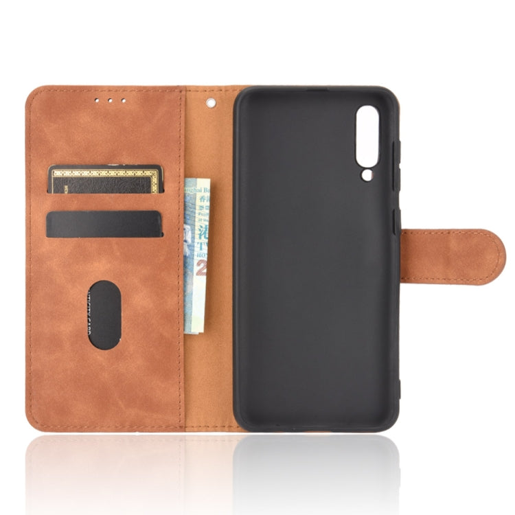 For Samsung Galaxy A50 Solid Color Skin Feel Magnetic Buckle Horizontal Flip Calf Texture PU Leather Case with Holder & Card Slots & Wallet