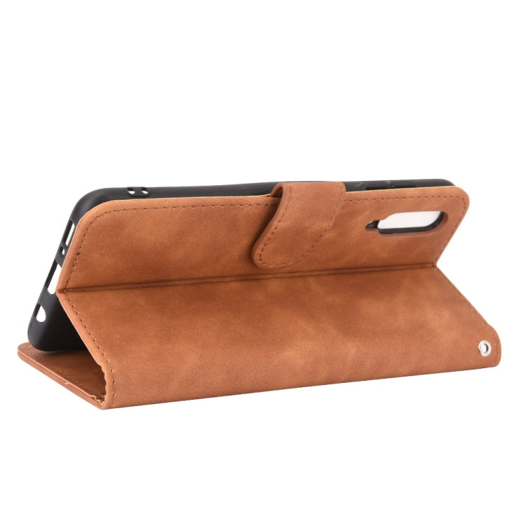 For Samsung Galaxy A50 Solid Color Skin Feel Magnetic Buckle Horizontal Flip Calf Texture PU Leather Case with Holder & Card Slots & Wallet