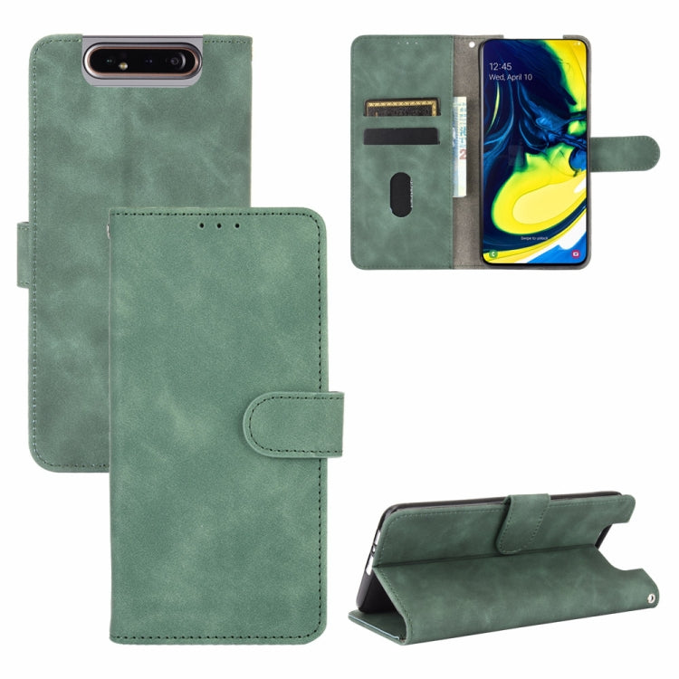 For Samsung Galaxy A80 Solid Color Skin Feel Magnetic Buckle Horizontal Flip Calf Texture PU Leather Case with Holder & Card Slots & Wallet