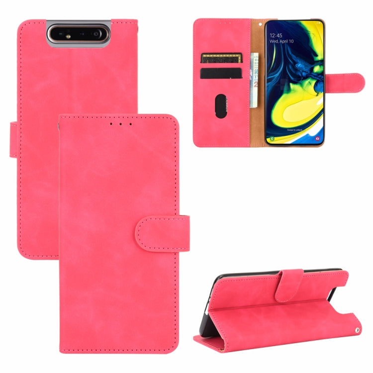 For Samsung Galaxy A80 Solid Color Skin Feel Magnetic Buckle Horizontal Flip Calf Texture PU Leather Case with Holder & Card Slots & Wallet