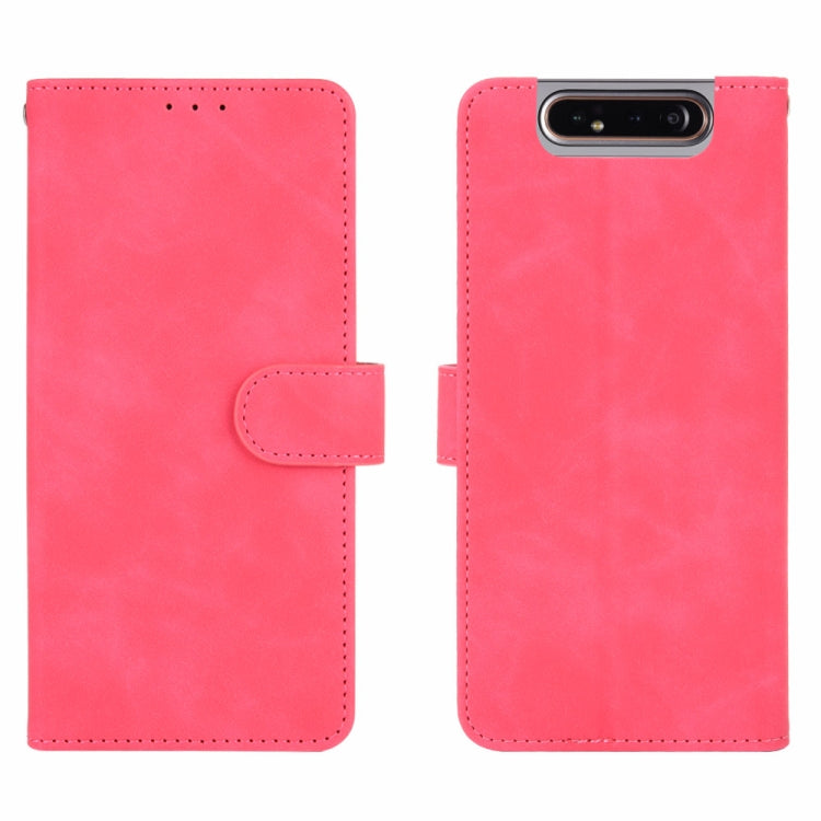 For Samsung Galaxy A80 Solid Color Skin Feel Magnetic Buckle Horizontal Flip Calf Texture PU Leather Case with Holder & Card Slots & Wallet