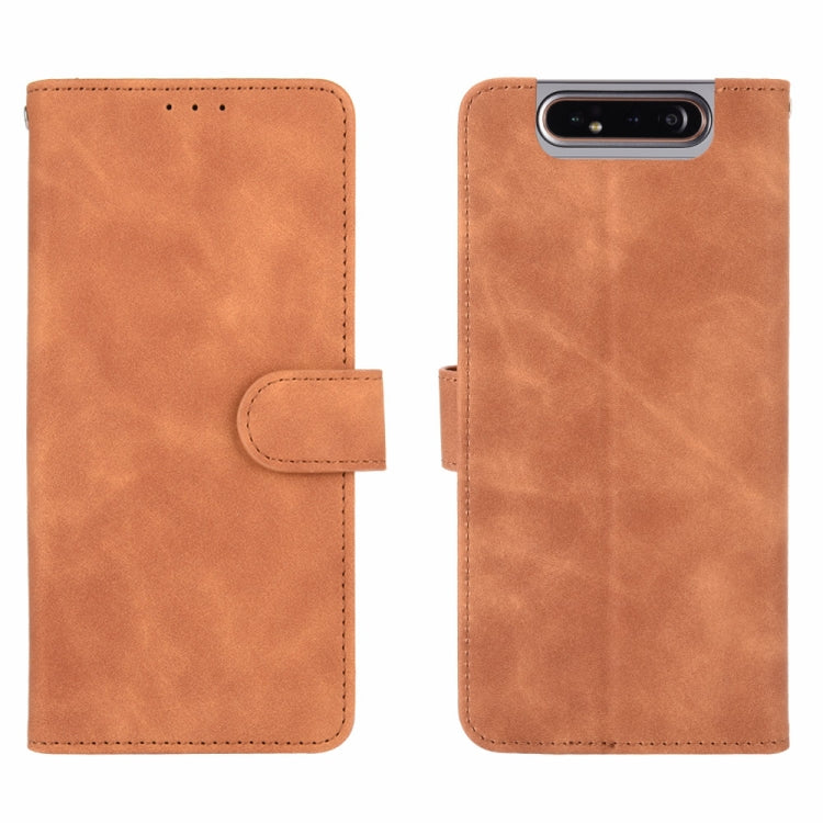 For Samsung Galaxy A80 Solid Color Skin Feel Magnetic Buckle Horizontal Flip Calf Texture PU Leather Case with Holder & Card Slots & Wallet