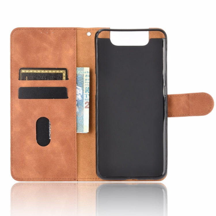 For Samsung Galaxy A80 Solid Color Skin Feel Magnetic Buckle Horizontal Flip Calf Texture PU Leather Case with Holder & Card Slots & Wallet