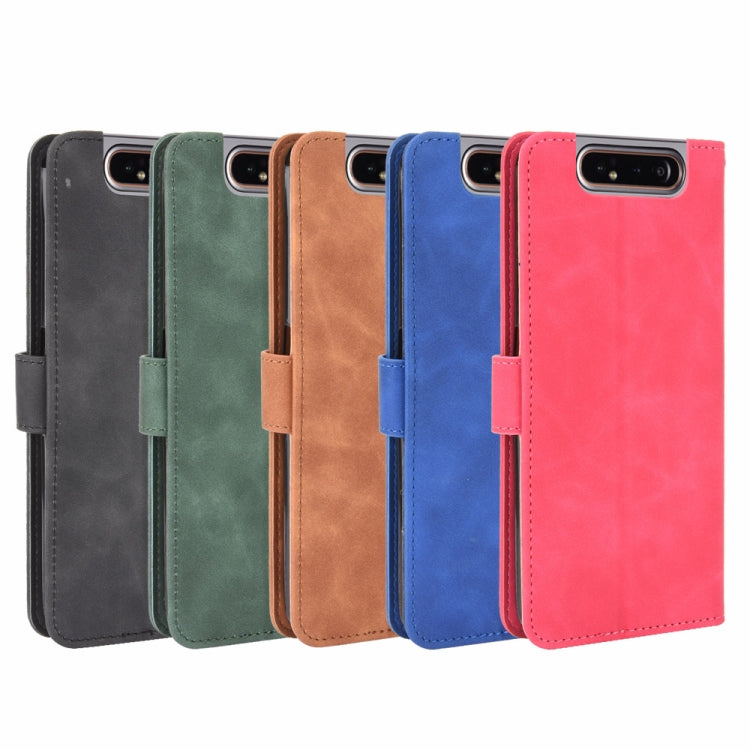 For Samsung Galaxy A80 Solid Color Skin Feel Magnetic Buckle Horizontal Flip Calf Texture PU Leather Case with Holder & Card Slots & Wallet