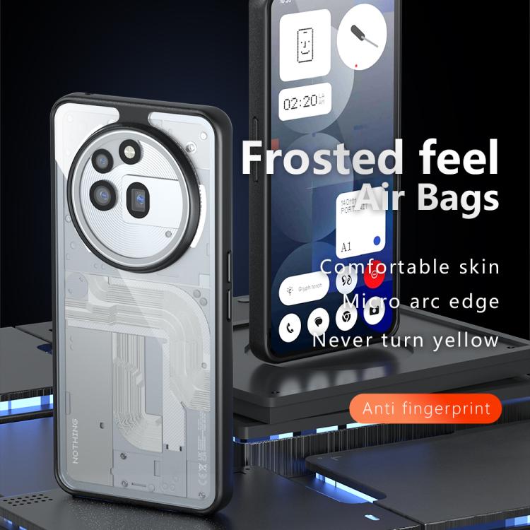 For Nothing Phone 3a Pro Armor Big Pore PC Hybrid TPU Phone Case - Transparent
