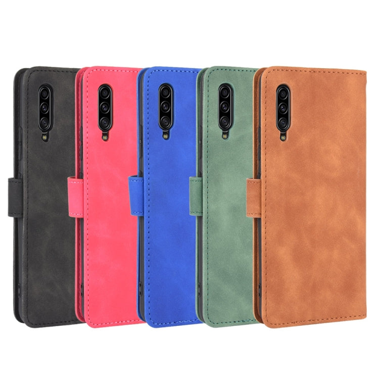 For Samsung Galaxy A90 5G Solid Color Skin Feel Magnetic Buckle Horizontal Flip Calf Texture PU Leather Case with Holder & Card Slots & Wallet
