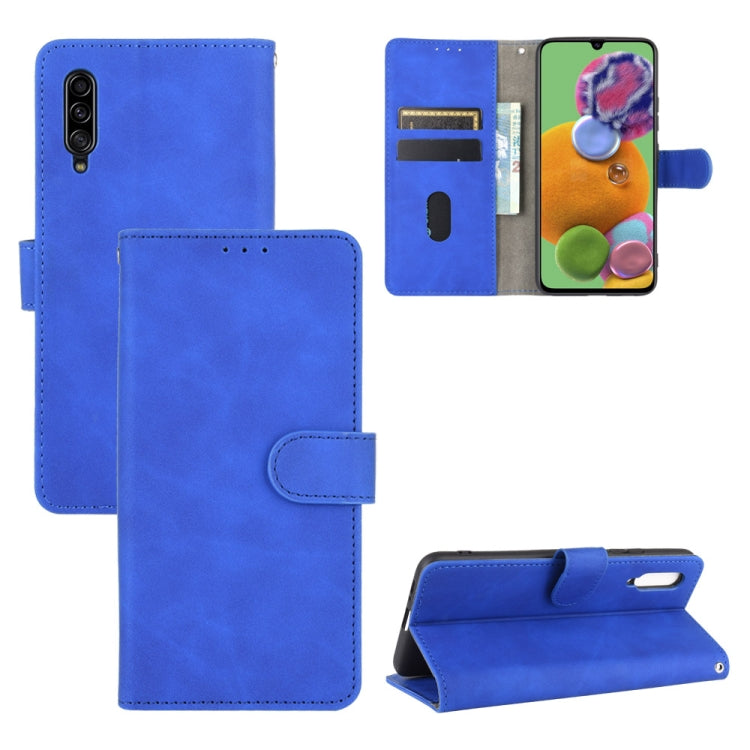 For Samsung Galaxy A90 5G Solid Color Skin Feel Magnetic Buckle Horizontal Flip Calf Texture PU Leather Case with Holder & Card Slots & Wallet
