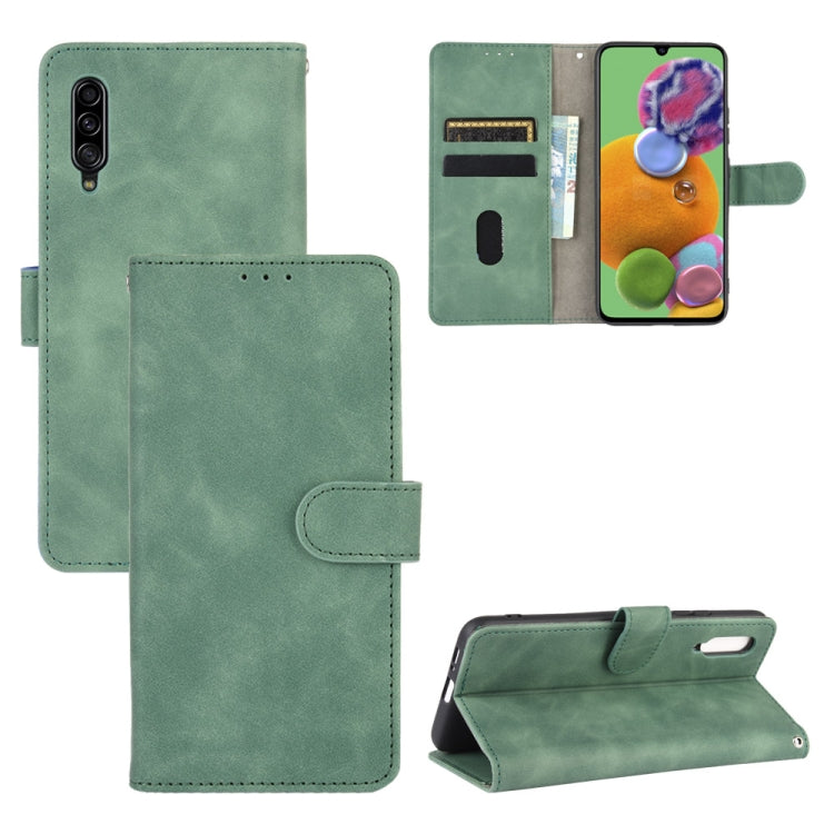 For Samsung Galaxy A90 5G Solid Color Skin Feel Magnetic Buckle Horizontal Flip Calf Texture PU Leather Case with Holder & Card Slots & Wallet