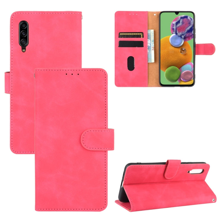 For Samsung Galaxy A90 5G Solid Color Skin Feel Magnetic Buckle Horizontal Flip Calf Texture PU Leather Case with Holder & Card Slots & Wallet