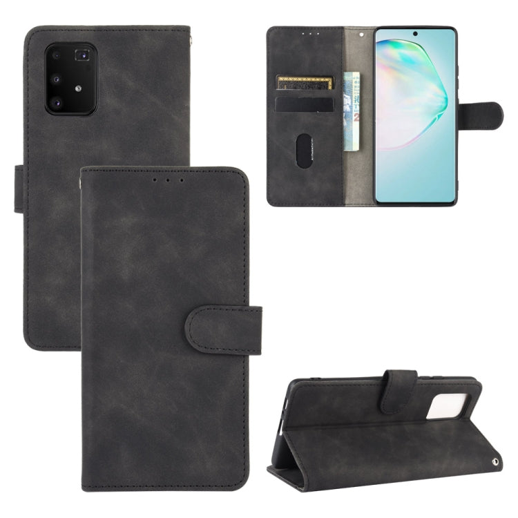 For Samsung Galaxy A91 / M80s Solid Color Skin Feel Magnetic Buckle Horizontal Flip Calf Texture PU Leather Case with Holder & Card Slots & Wallet
