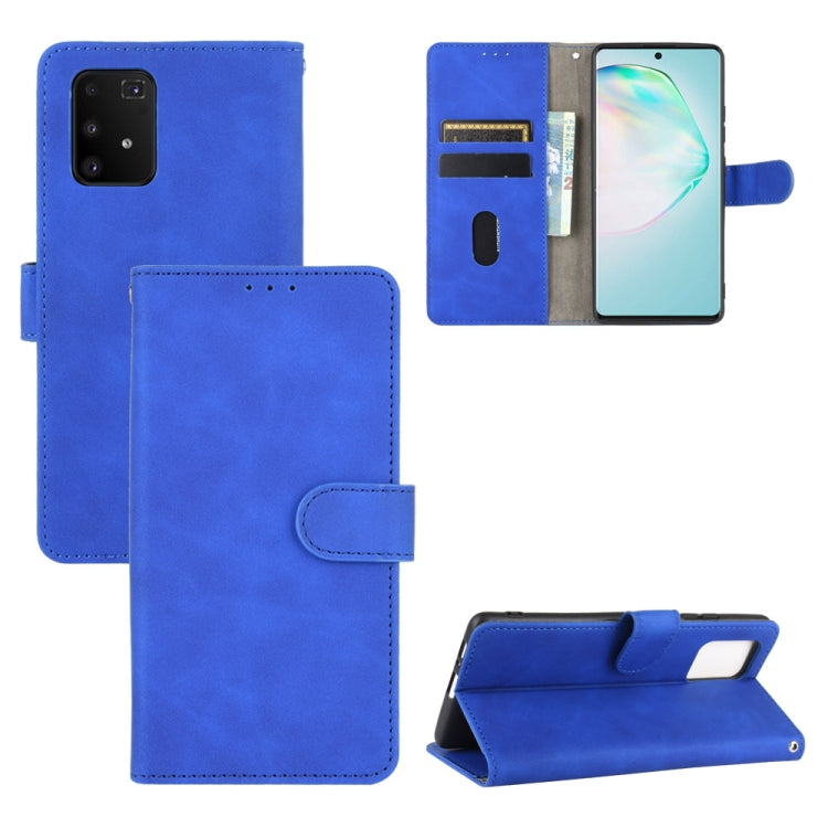 For Samsung Galaxy A91 / M80s Solid Color Skin Feel Magnetic Buckle Horizontal Flip Calf Texture PU Leather Case with Holder & Card Slots & Wallet