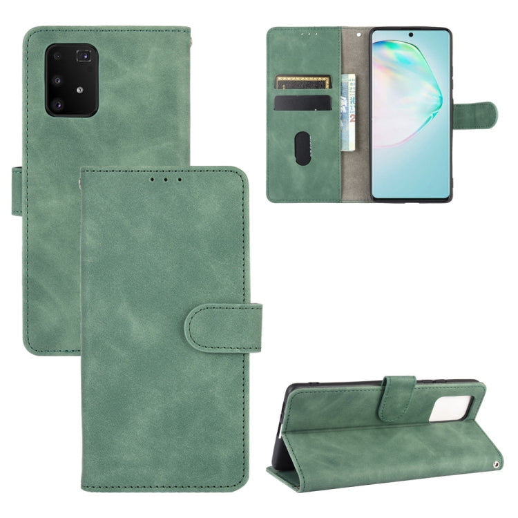 For Samsung Galaxy A91 / M80s Solid Color Skin Feel Magnetic Buckle Horizontal Flip Calf Texture PU Leather Case with Holder & Card Slots & Wallet