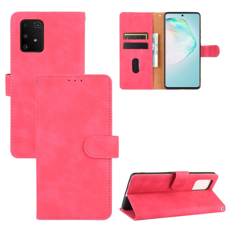 For Samsung Galaxy A91 / M80s Solid Color Skin Feel Magnetic Buckle Horizontal Flip Calf Texture PU Leather Case with Holder & Card Slots & Wallet