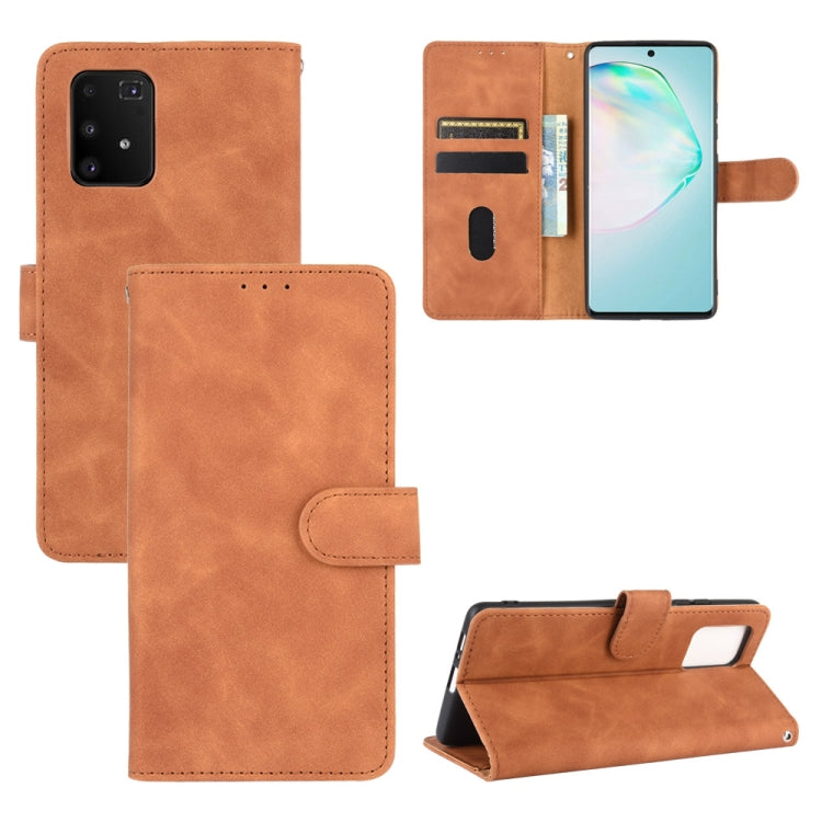 For Samsung Galaxy A91 / M80s Solid Color Skin Feel Magnetic Buckle Horizontal Flip Calf Texture PU Leather Case with Holder & Card Slots & Wallet