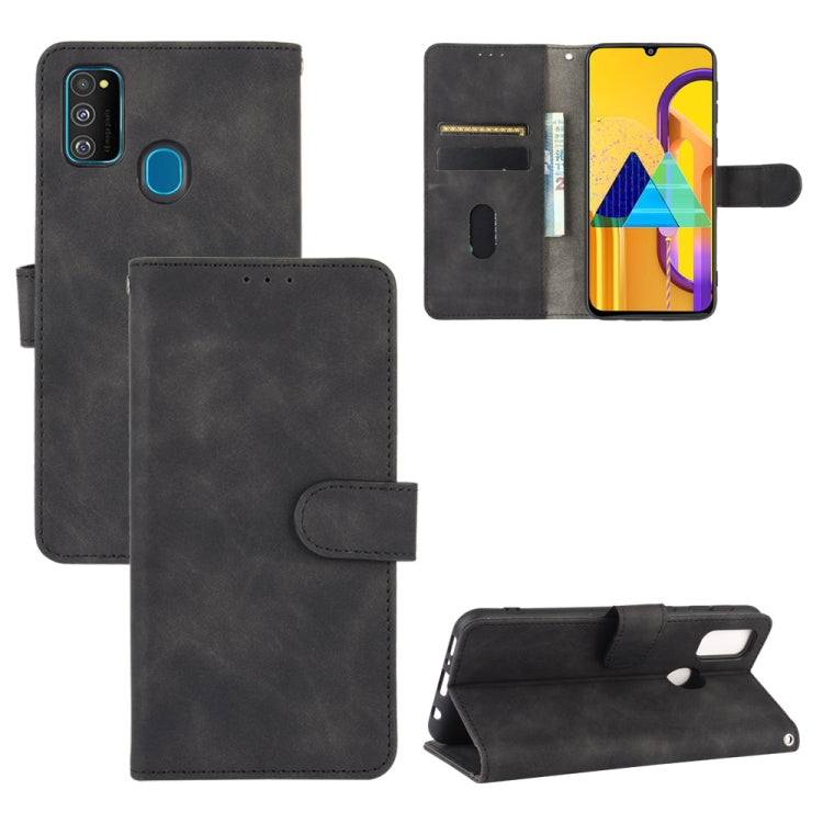 For Samsung Galaxy M30s / M21 Solid Color Skin Feel Magnetic Buckle Horizontal Flip Calf Texture PU Leather Case with Holder & Card Slots & Wallet