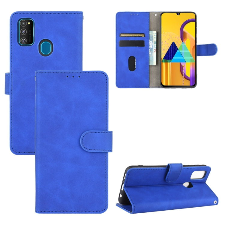 For Samsung Galaxy M30s / M21 Solid Color Skin Feel Magnetic Buckle Horizontal Flip Calf Texture PU Leather Case with Holder & Card Slots & Wallet