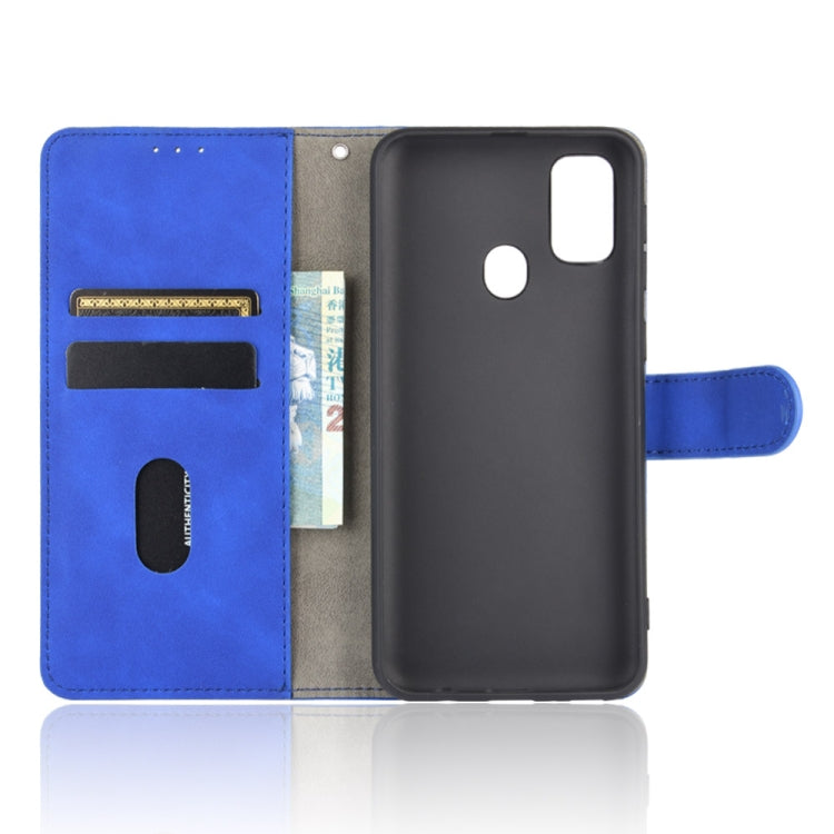 For Samsung Galaxy M30s / M21 Solid Color Skin Feel Magnetic Buckle Horizontal Flip Calf Texture PU Leather Case with Holder & Card Slots & Wallet