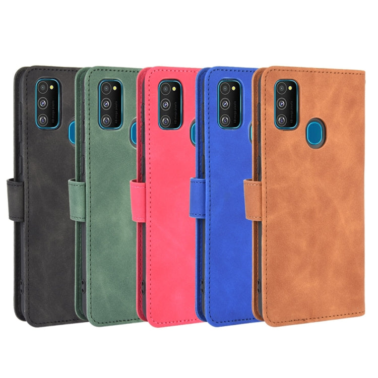 For Samsung Galaxy M30s / M21 Solid Color Skin Feel Magnetic Buckle Horizontal Flip Calf Texture PU Leather Case with Holder & Card Slots & Wallet