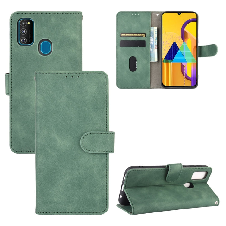 For Samsung Galaxy M30s / M21 Solid Color Skin Feel Magnetic Buckle Horizontal Flip Calf Texture PU Leather Case with Holder & Card Slots & Wallet