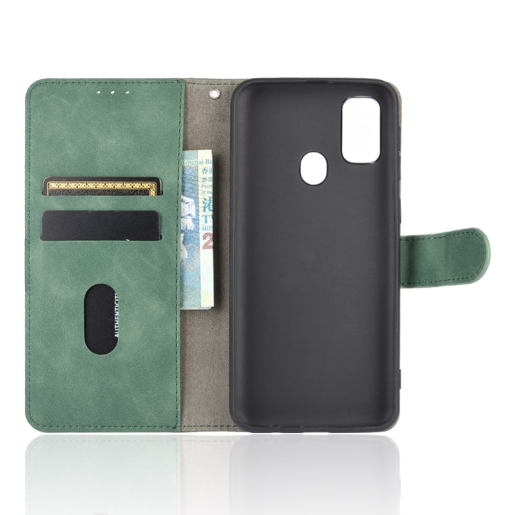 For Samsung Galaxy M30s / M21 Solid Color Skin Feel Magnetic Buckle Horizontal Flip Calf Texture PU Leather Case with Holder & Card Slots & Wallet